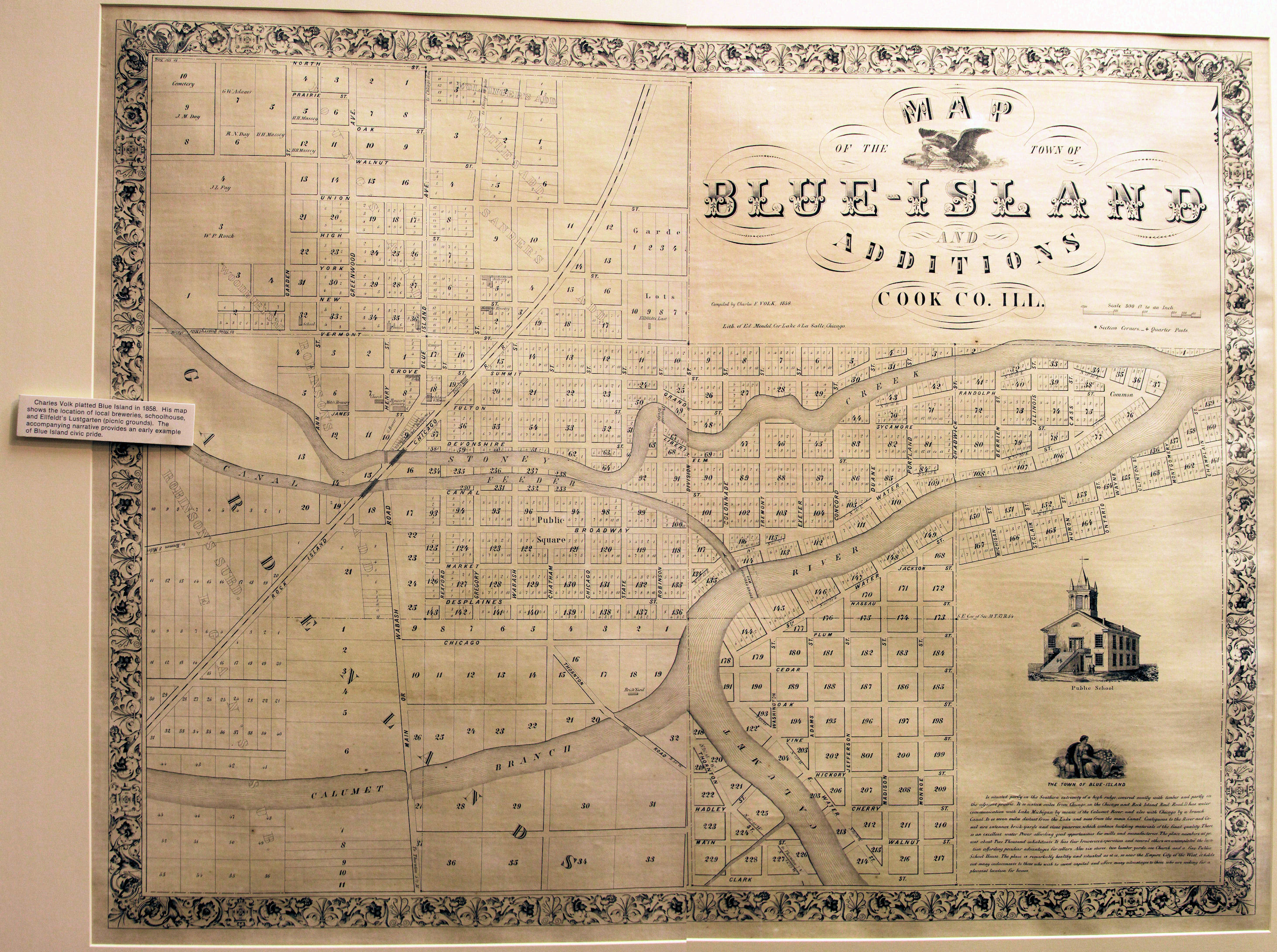 1854 Blue Island Map